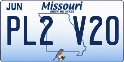 MO license plate PL2V2O
