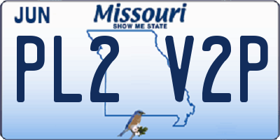 MO license plate PL2V2P