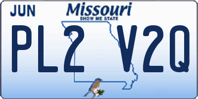MO license plate PL2V2Q