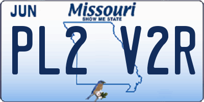 MO license plate PL2V2R