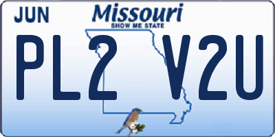 MO license plate PL2V2U