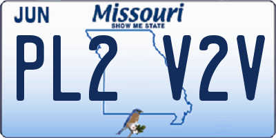MO license plate PL2V2V