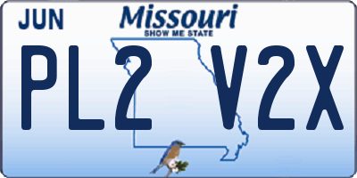 MO license plate PL2V2X
