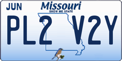 MO license plate PL2V2Y
