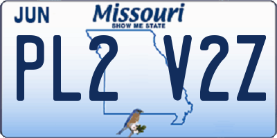 MO license plate PL2V2Z
