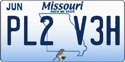 MO license plate PL2V3H