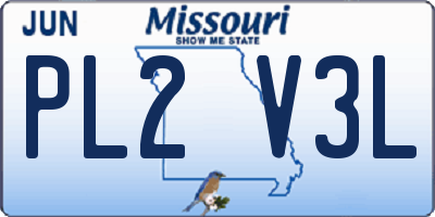 MO license plate PL2V3L