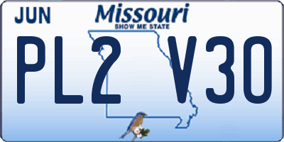 MO license plate PL2V3O