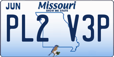 MO license plate PL2V3P