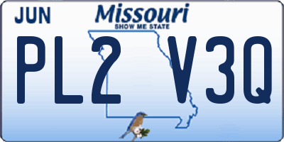 MO license plate PL2V3Q
