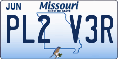 MO license plate PL2V3R