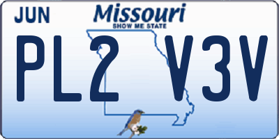 MO license plate PL2V3V