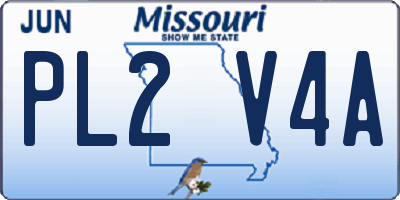 MO license plate PL2V4A