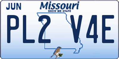 MO license plate PL2V4E