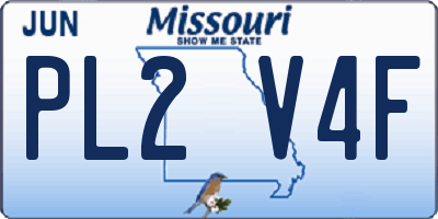 MO license plate PL2V4F