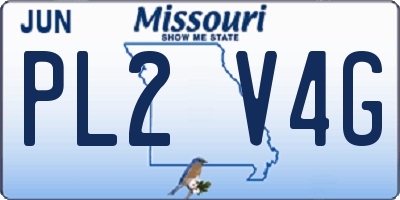 MO license plate PL2V4G