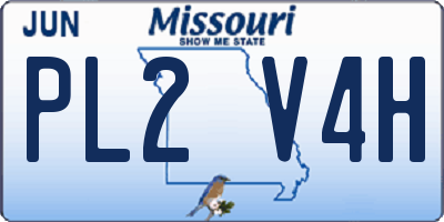 MO license plate PL2V4H