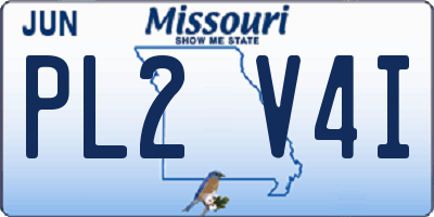 MO license plate PL2V4I