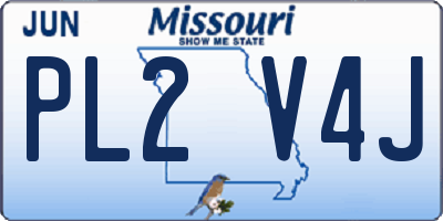 MO license plate PL2V4J