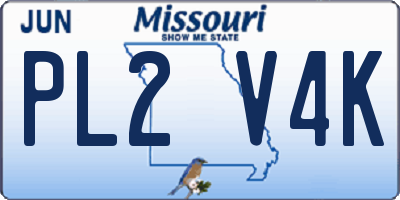 MO license plate PL2V4K