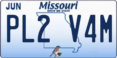 MO license plate PL2V4M