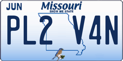 MO license plate PL2V4N