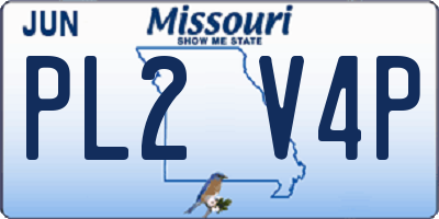 MO license plate PL2V4P