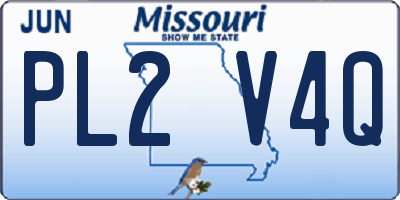 MO license plate PL2V4Q