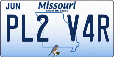 MO license plate PL2V4R