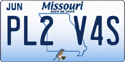 MO license plate PL2V4S