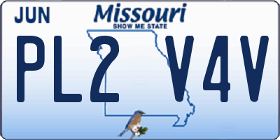MO license plate PL2V4V