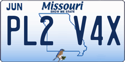 MO license plate PL2V4X