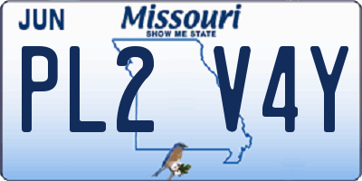 MO license plate PL2V4Y