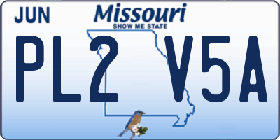 MO license plate PL2V5A