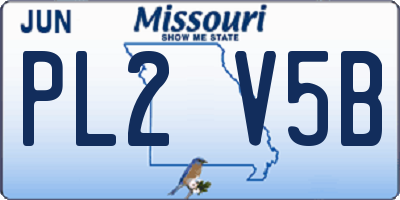 MO license plate PL2V5B