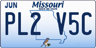 MO license plate PL2V5C
