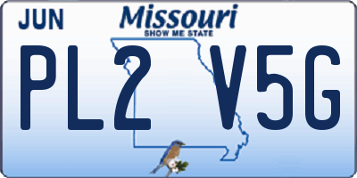 MO license plate PL2V5G
