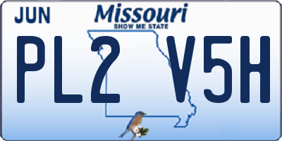 MO license plate PL2V5H