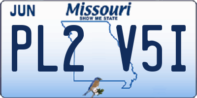 MO license plate PL2V5I