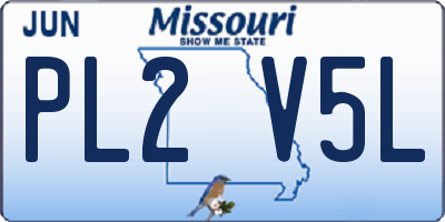 MO license plate PL2V5L