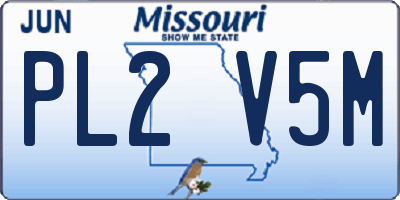 MO license plate PL2V5M