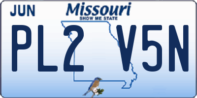 MO license plate PL2V5N