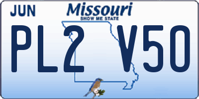 MO license plate PL2V5O