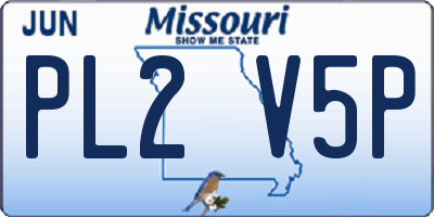 MO license plate PL2V5P