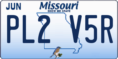 MO license plate PL2V5R