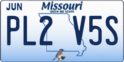 MO license plate PL2V5S