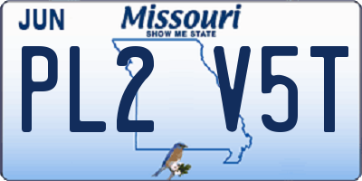 MO license plate PL2V5T