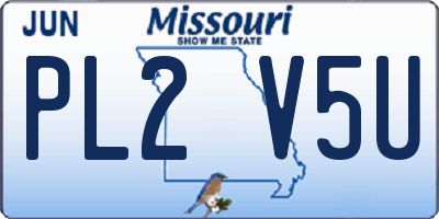 MO license plate PL2V5U