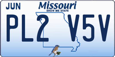 MO license plate PL2V5V