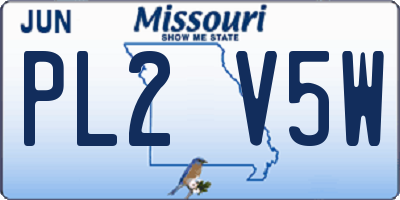 MO license plate PL2V5W